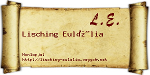 Lisching Eulália névjegykártya